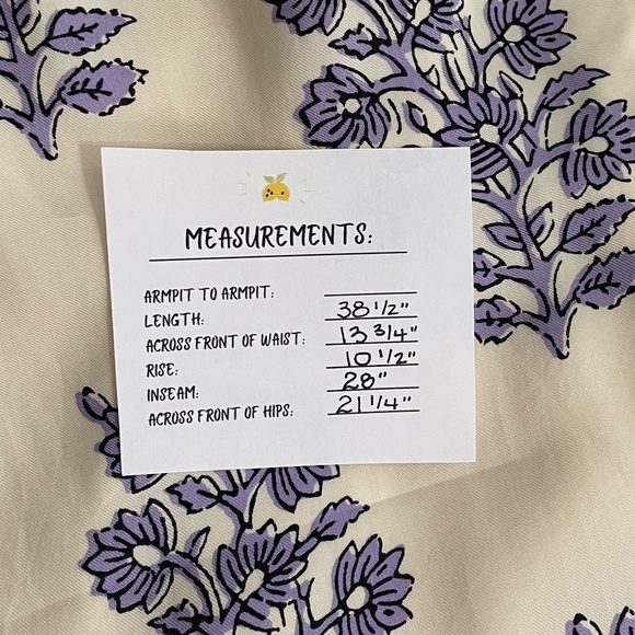 J. CREW New Soleil Pants Blooming Lilac Block Print Floral Elastic Waist Small - Picture 16 of 16